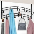 thumbnail image 1 of Over the Door Hooks, Domaci Over Door Hanger with 9 Hooks, Over Door Towel Rack, Heavy-Duty Over Door Hook Organizer, Door Hanging Hook Fits 1-3/8" Thick, Black, 1 of 6