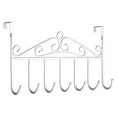 thumbnail image 1 of Over the Door Hooks, Over the Door Hanger for Hanging, Over Door Towel Rack Coat Rack Hanger Hooks for Clothing, Anti-Rust Overdoor Organizer Rack with 7 Hooks for Bathroom Bedroom Hat Purse Robe, 1 of 7