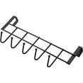 thumbnail image 1 of Over The Door Hooks, Over The Door Hanger, Heavy Duty Stainless Steel Over The Door Towel Rack Hooks for Hanging Clothes, Garment, Coat, Hats, Bag, Robe - 1Pc, Durable 5 Hooks(Black2,9.7x1.4x3.5"), 1 of 8