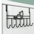 thumbnail image 1 of Over the Door Hooks, Over the Door Hanger for Hanging, Over Door Towel Rack Coat Rack Hanger Hooks for Clothing, Anti-Rust Overdoor Organizer Rack with 7 Hooks for Bathroom Bedroom Hat Purse Robe, 1 of 6