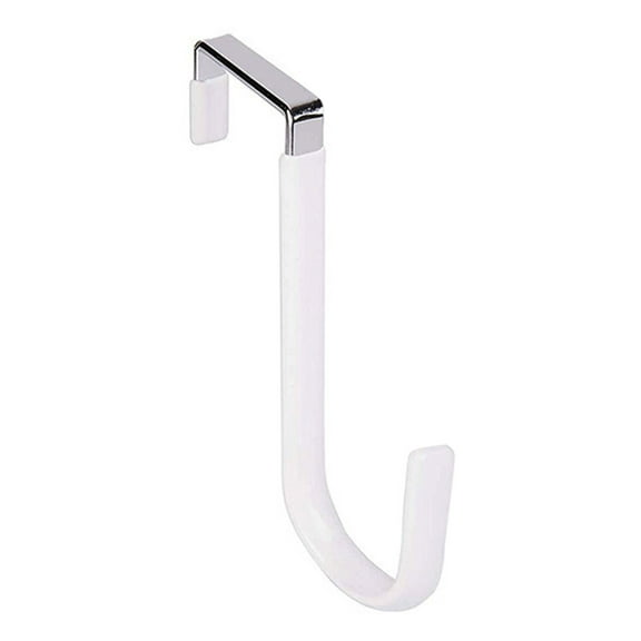 Over The Door Hooks, Door Hangers Hooks, Extra Long Rustproof Organizer Hook with Soft Rubber Padding, No-Scratch Design for Towels, Robes, Coats, Bags (White/1 Pack) 4.92 Inches