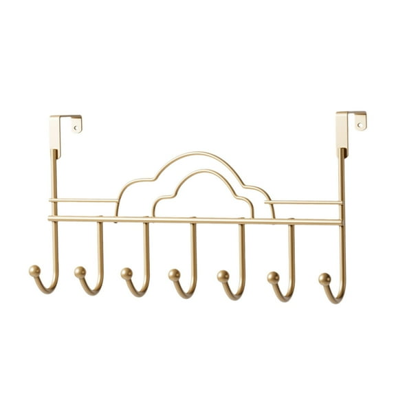 Door Hooks, Over The Door Hooks, Waterproof Rustproof No Punch Holes Storage Hooks for Bathroom Bedroom Entryway, Durable Iron Material, Gold and Rose Gold Finish