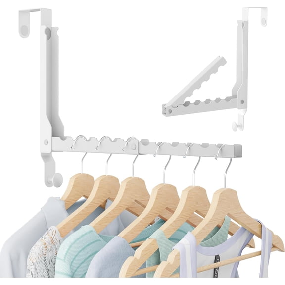 Over The Door Hooks, Extended Over The Door Clothes Hanger with 11 Ridges,Space-Saving Over The Door Drying Rack,Over the Door Hangers for Clothes,Larger Capacity Over The Door Hanger.