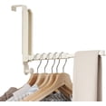 thumbnail image 1 of Over The Door Hooks Hanger Fit Door up to 1 3/4" Optimal 1pc,Over The Door Hanger with Retractable Rod,Foldable Over The Door Drying Rack for Laundry Bathroom Bedroom (Milky White, 1 Pack), 1 of 4