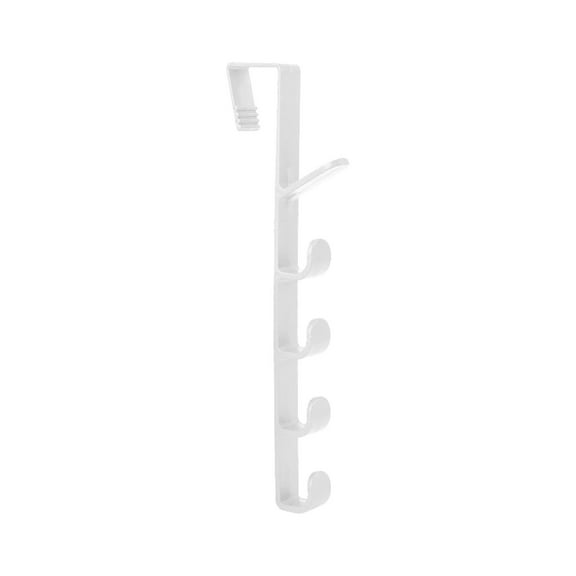 Over The Door Organizer Hooks, 5 Layers Heavy Duty Hats Hanger, Purse Organizer Vertical Hanging Coat Organizer Rack for Backpack Towel and Hangers (White/1Pcs) 11.02x0.79x1.77"