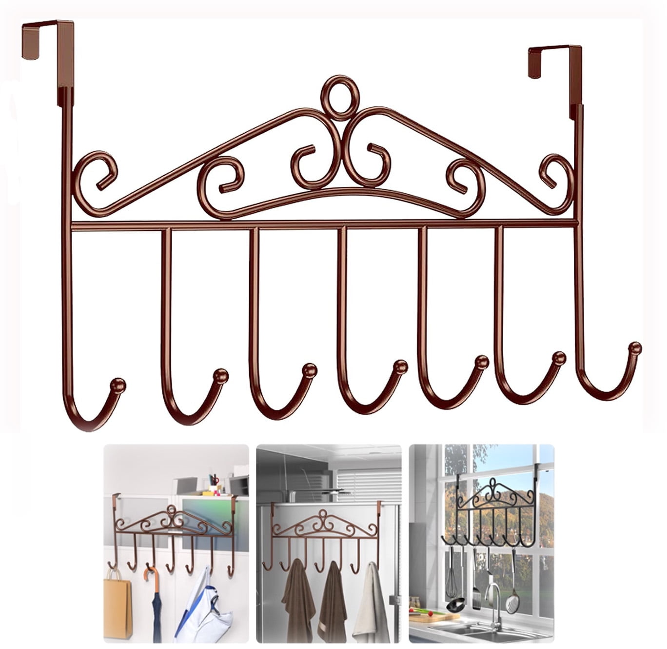 Over Door Hooks, Heavy-Duty Hanger Coat Hook,Over The Door Hanger with ...