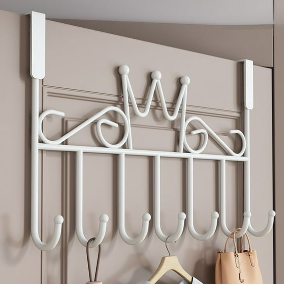 Over the Door Hooks Heavy Duty Hooks for Hanging No Punch Back Door Coat Hooks Thick Mounted Shelves Towel Racks for Living Room Bathroom,Bedroom,Kitchen Hanging Clothes,Towels,Hats,Coats,Bags
