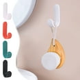 thumbnail image 1 of Over the Door Hooks,Heavy Duty Hooks,Punch Brown Dorm Room Bedside Hooks Behind Door Vertical Hangers Home Storage Hooks Door Crack for Bathroom Shower Kitchen Keys Outdoor Home, 1 of 1