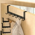 thumbnail image 1 of Over The Door Hooks | Heavy Duty Steel Door Hanger Rack | 6 Large Coat Towel Hat Hooks | Black Rust-Resistant Organizer | No Drill Install | Fits 1-1/2"–1-3/4" Doors | 1 Pack, 1 of 6