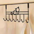 thumbnail image 1 of Over Door Hooks Organizer, No-Drill Door Hanging Rack, Cute Cats Style Behind Door Clothes Storage, Sturdy Iron Behind The Hook Hanger for Bedroom, Bathroom and Entryway, 1 of 6