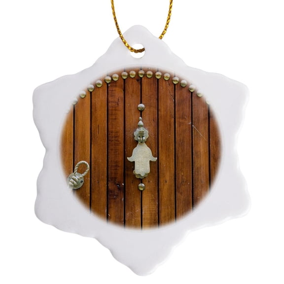 3drose, Door in the Souk, Marrakech, Morocco, North Africa-af29 Nto0149 - Nico Tondini, 3 inch Snowflake Porcelain Ornament
