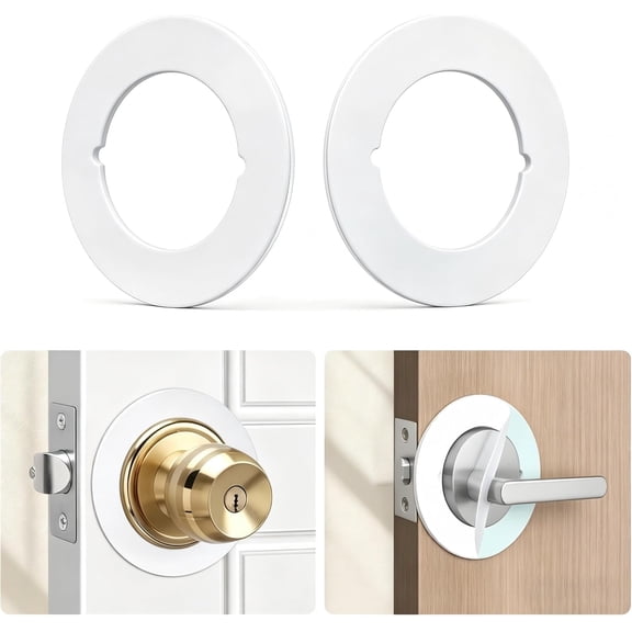 Door Knob Backing Plates Round Version, Door Reinforcement Plate Scar Plates for Door Knob/Deadbolt, Door Handle Cover Filler Fixing Repair Backplate