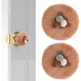 thumbnail image 1 of Door Knob Covers,Round Knob Protector,Fabric Flower Shape Door Knob Gloves,Triani Door Handle Cushion for Door Handle Protection and Decorating,Washable Wall Protectors,2 Pcs,Dark Khaki, 1 of 7