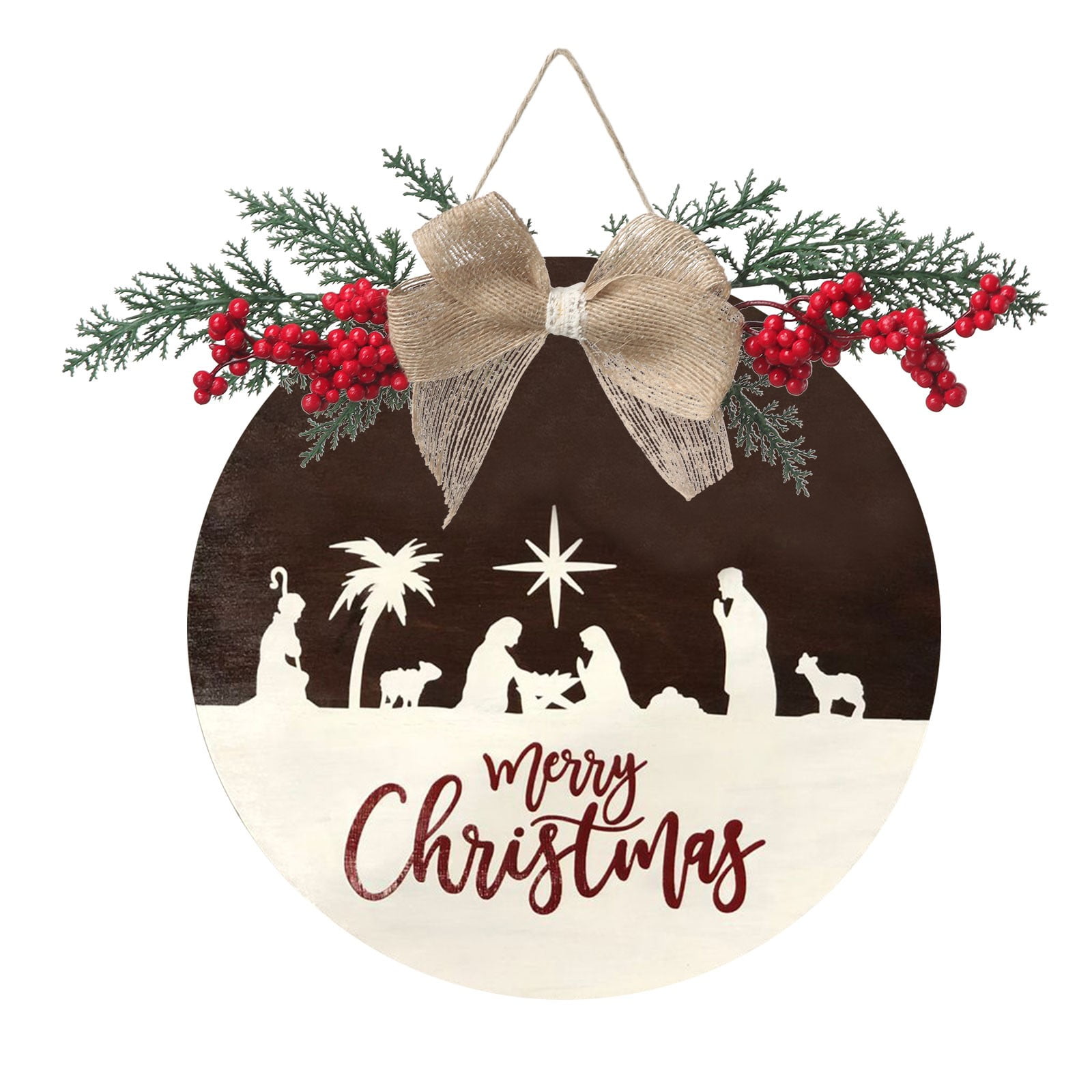 Door Knob Decorations Hanging Christmas Door Hanger Wooden