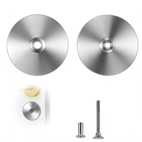 Door Knob Hole Cover Plate, 2-5/8 Diameter Matte Deadbolt Cover Plate Repair Locks and Doors Hole for Home Security(Silver)