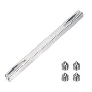Door Knob Spindle, 120mm Long Spare Door Handle Spindle Bar with Hex Screws, Square Doors Handle Parts Lock Replacement Part for Furniture Assembly, DIY Projects, Silver Tone