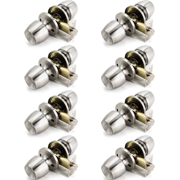 Door Knob Versa Satin Nickel Passage 8 Pack by Villar Home Designs
