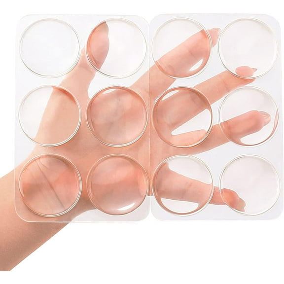 Door Knob Wall Shield, 12PCS Transparent Round Soft Rubber Wall Protector Self Adhesive Door Handle Bumper (Small Round 1.57 Inch, Clear)