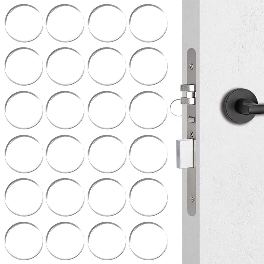 Door Knob Wall Shield 24PCS Clear Rubber Door Handle Stopper Door Door knob wall shield 24pcs clear rubber door handle stopper door