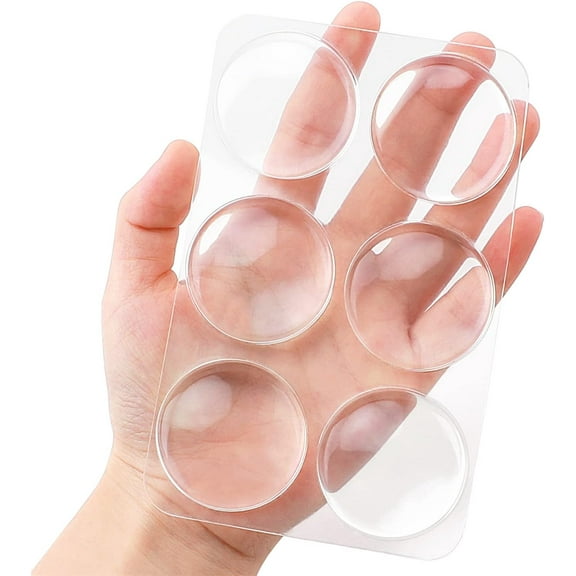 Door Knob Wall Shield, 6PCS Transparent Round Soft Rubber Door Stopper Wall Protector, Stronger Self Adhesive Wall Door Handle Bumper (Small Round 1.57" 6PCS, Clear)