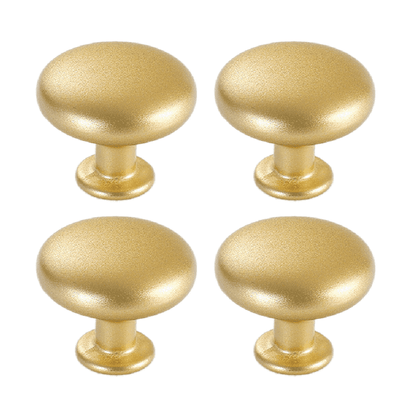 XIBUFE Brass Circular Knob,Kitchen Cabinet Drawer Dressing Table Handle,Gold