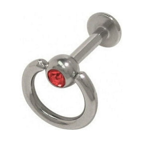 Door Knocker 14G Labret Monroe with CZ Gem - 6 Colors Available
