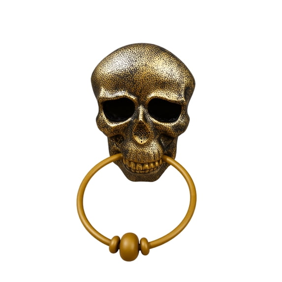 Door Knocker Halloween Skeleton Light Up Doorbell 12 Inch Spooky Vintage Accent for Front Door Porch Halloween Party Decor