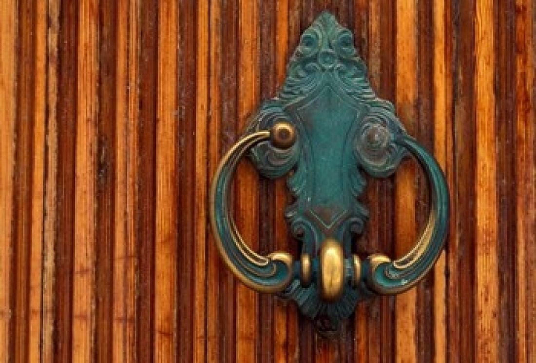 Door Knocker Santorini Greece Canvas Art - Keren Su DanitaDelimont (24 x 15)