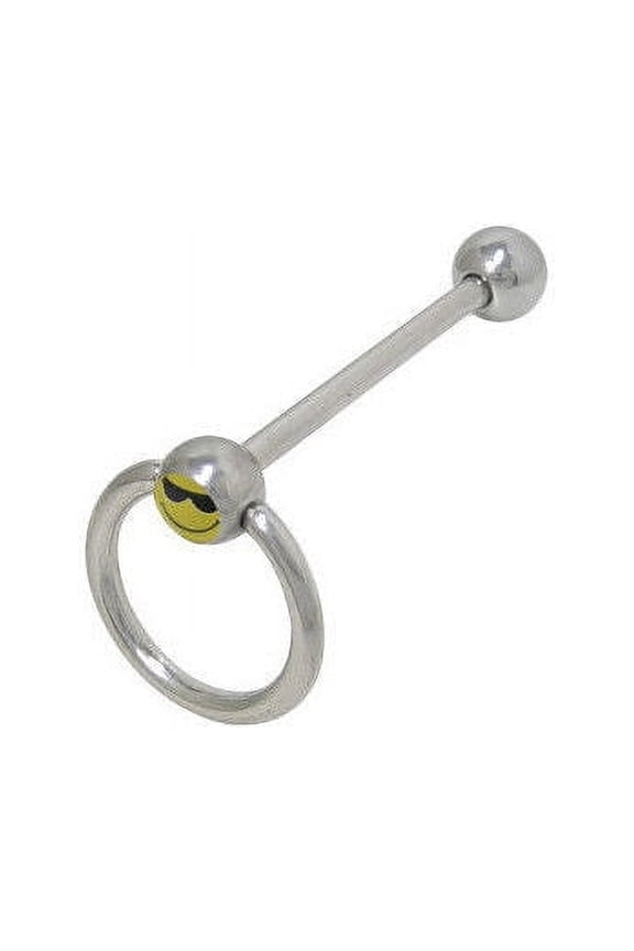 Door Knocker Smiley Face Barbell Tongue Ring