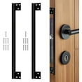 thumbnail image 1 of Door Latch Cover, 2 Pcs Door Latch Guard Plate, L Shaped Security Reinforcement Striker Plates, Cover The Gap Between Door Lock and Door Frame(Black), 1 of 7