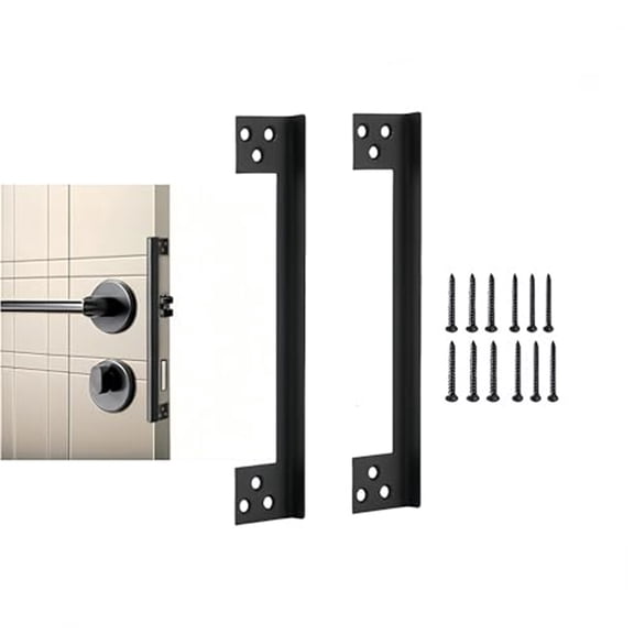 Door Latch Guard Plate 11 Protector Shield for Door Knob/Deadbolt/Mortise/Double Door Lock, Outswing Door Security, Heavy Duty Version(2 Pack)