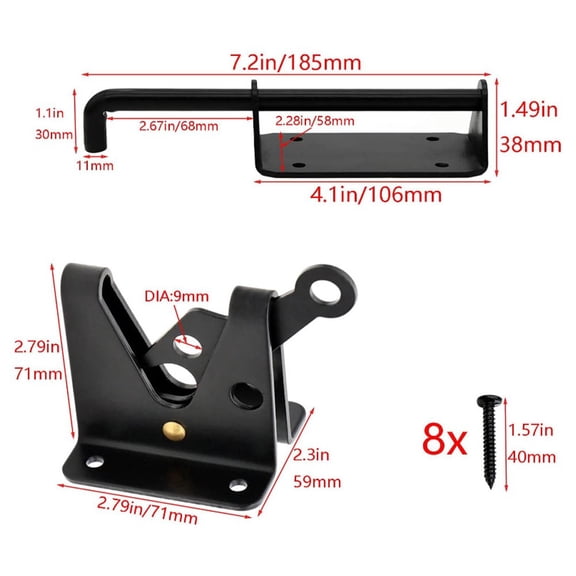 Door Latch Heavy Duty Gate Latch Kit For Outdoor Garden Pool Metal Gates Fence