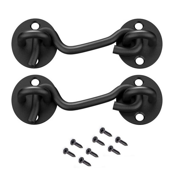 Door Latch Hook ,Barn Door Lock Gate Latch, 2 Pack 4 Inch Hook and Eye Latch Heavy Duty Screen Latches Hardware Stainless Steel Gate Lock Cabin Hooks for Sliding Window