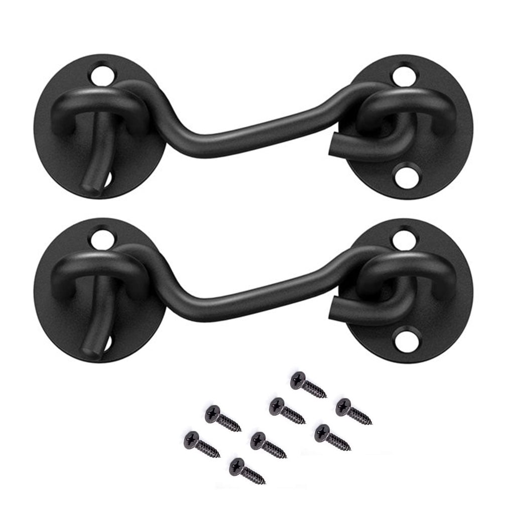 Door Latch Hook ,Barn Door Lock Gate Latch, 2 Pack 4 Inch Hook and Eye Latch Heavy Duty Screen