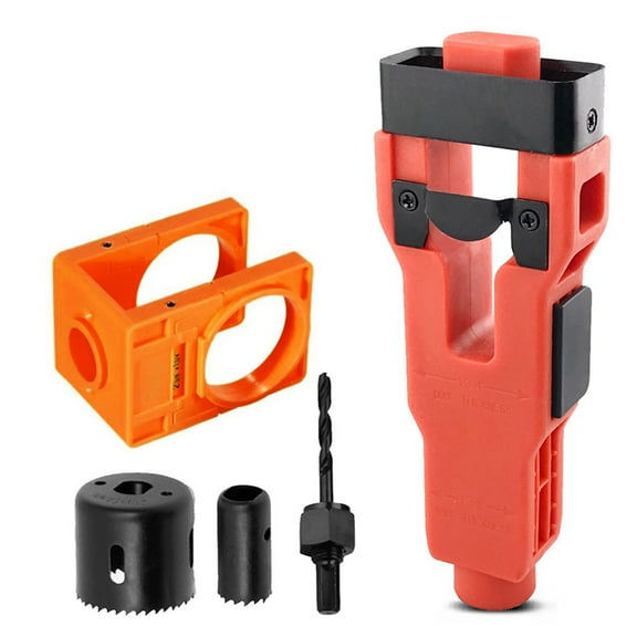 Door Latch Mortise Tool,Door Latch Installation Kit for 1-3/4in or 1-3/8in Thick Wooden Door with Door Lock Hole Saw D,1Set x Door Latch Mortise Tool+Door Lock Hole Saw,Orange