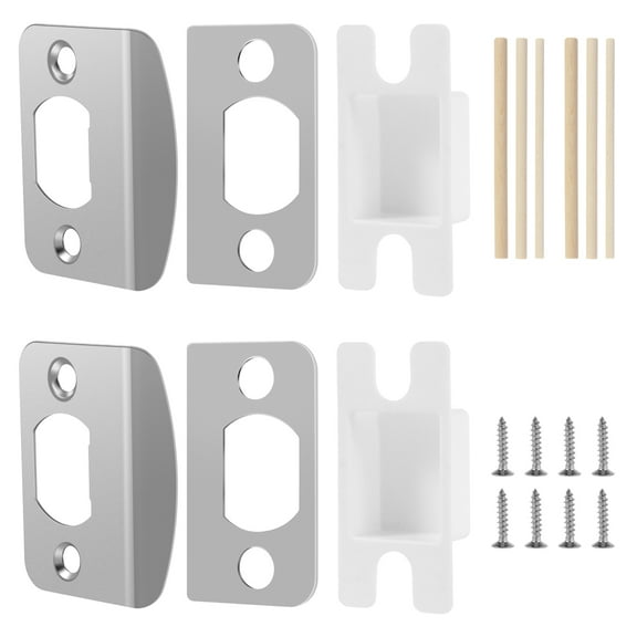 Door Latch Restorer Stainless Steel Door Lock Repair Plate with Spacers Sturdy Door Lock Security Repair Tool Easy Installation Door Latch Restorer Repair Kits for Door Latch