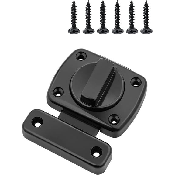 Door Latch Sliding Bolt Lock Double | Sided Rotating Door Lock Hardware For Barn Door, RV, Cabinet, Closet(Black)