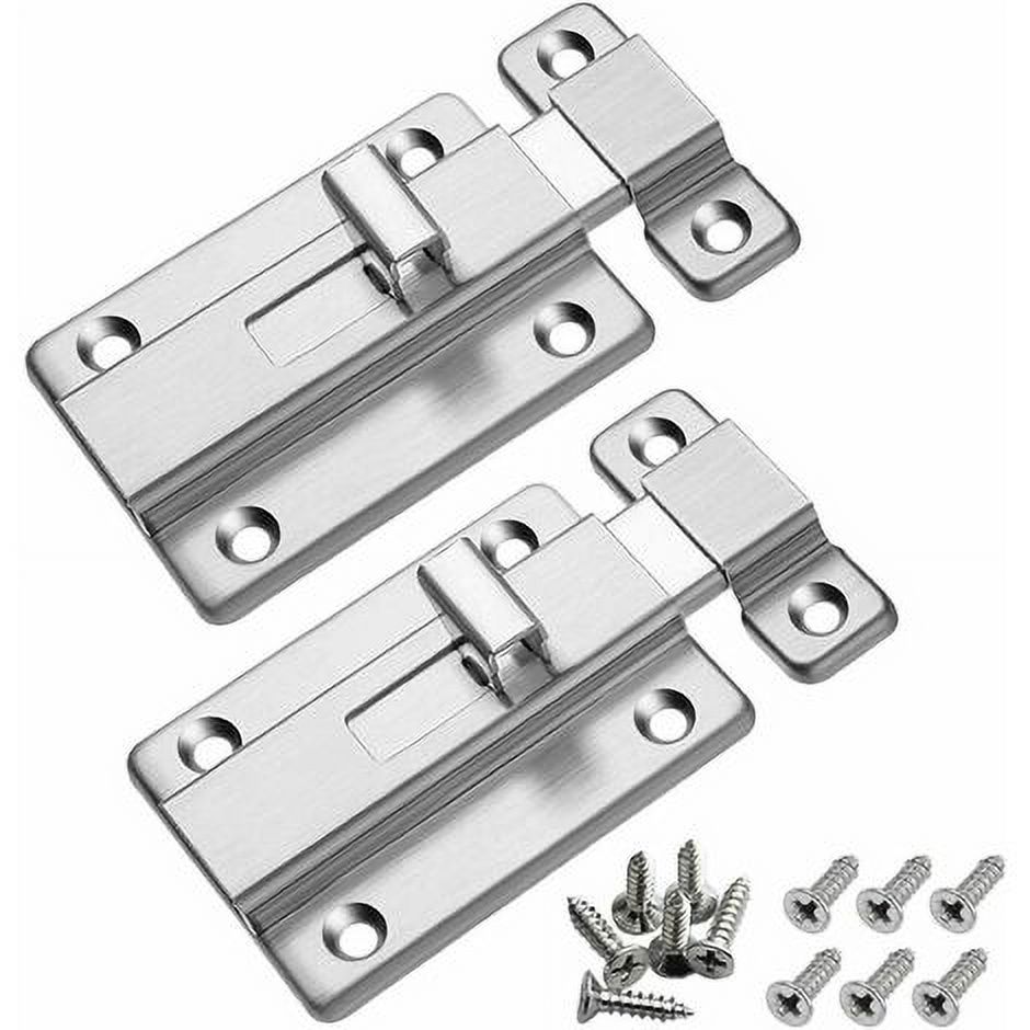 Door Latch, Stainless Steel Security Door Latch for Bath Toilet Window