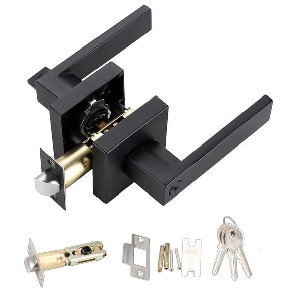 Door Lever Door Lock Square Door Handles Entry Door Levers,With key