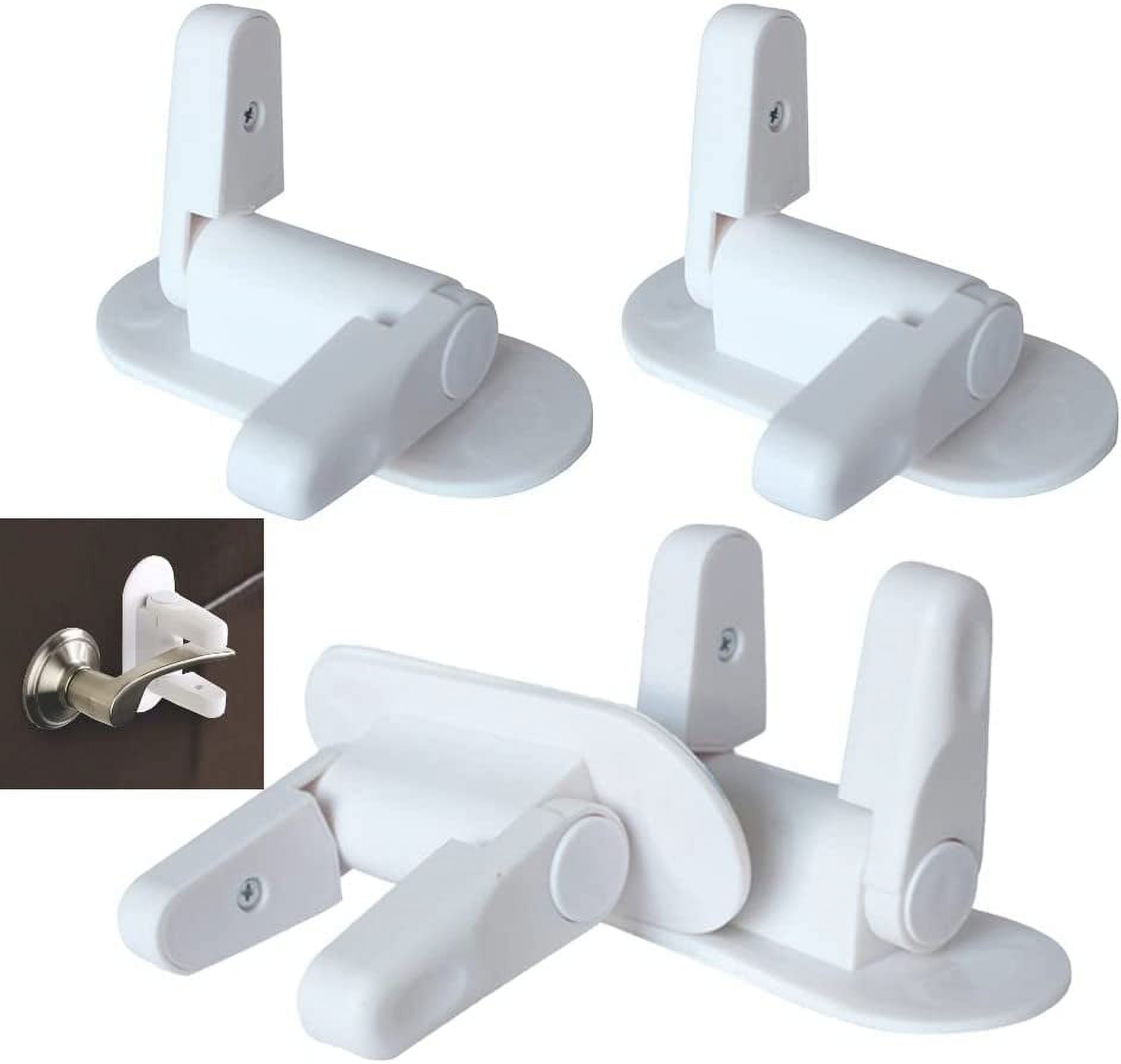 Door Lever Lock, 4 Pack Door Lock Without Drilling,Child Safety Locks
