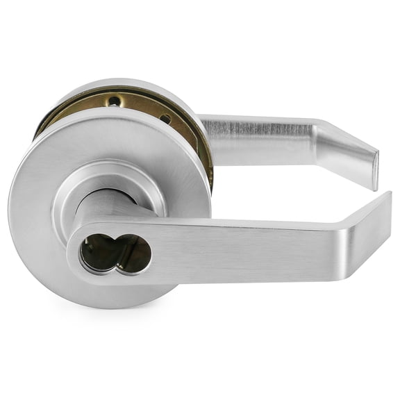 Door Lever Lockset, Extra-Heavy Duty Grade 1, Brushed Chrome, Lawrence Hardware