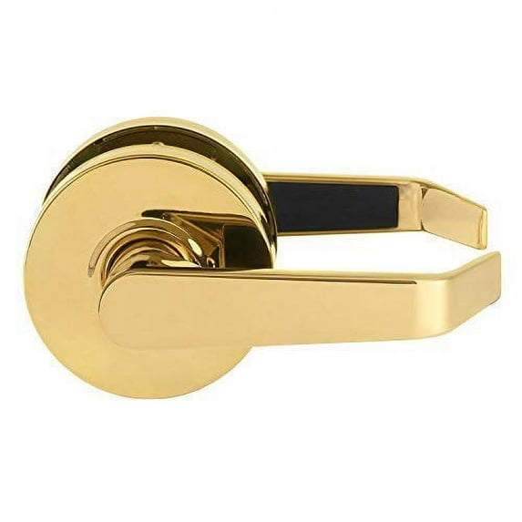 Door Lever Lockset, Heavy Duty Grade 2, Polished Brass, Lawrence Hardware