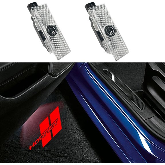 Door Lights Logo Projector Puddle Lights Ultra-Bright Welcome Step Light,Never Fade Puddle Lights Compatible with Hornet GT R/T Accessories (Red letters)
