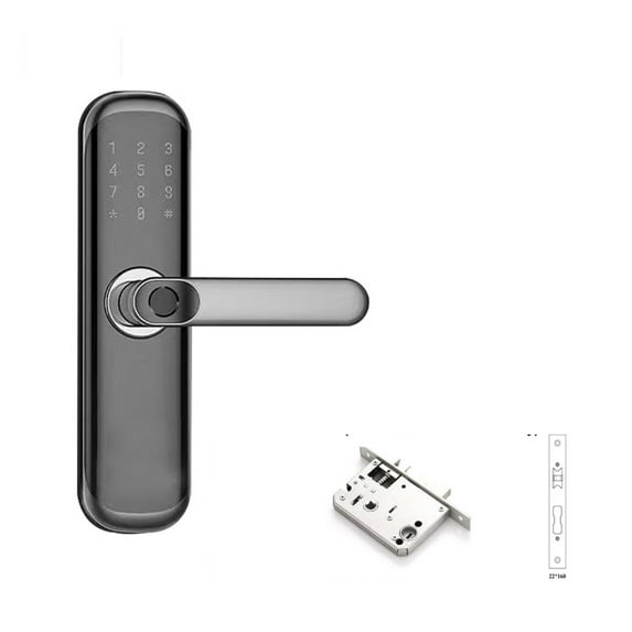 Door Lock, Biometric Fingerprint Digital Keypad Keyless Entry Code Smart Door Lock w/ Handle ,Easy to Install
