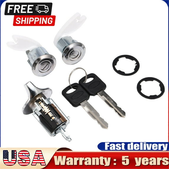 Door Lock Cylinders Set Ignition Switch with Keys For 92-96 Ford F150/F250/F350