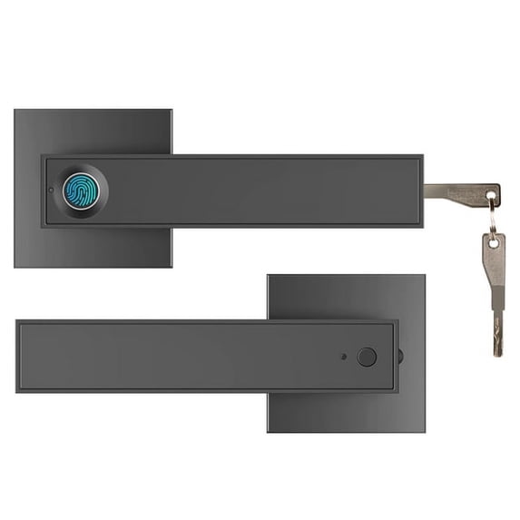 Door Lock, Electronic Fingerprint Lock USB Rechargeable Biometric Fingerprint Smart Lock Handle With Key For Bedroom Hotel Apartment Office ,Easy to Install
