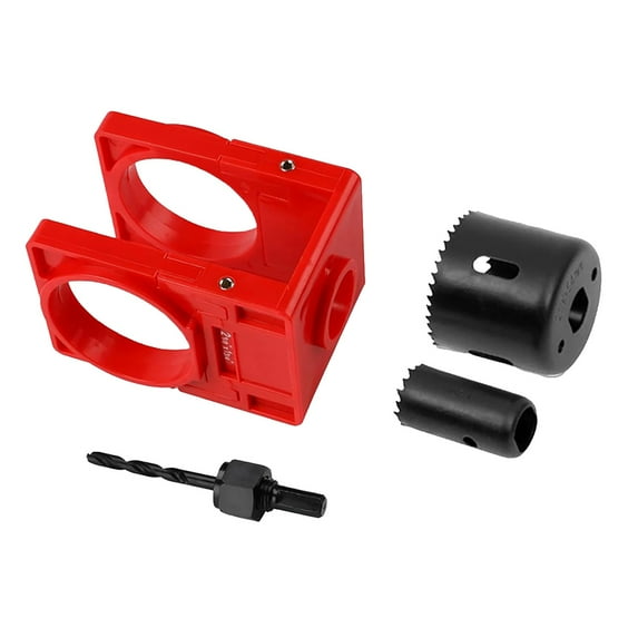Door Lock Installation Kit Hole Saw Kit for Wooden Metal Doors â Includes 2 Door Lock Hole Saws (35mm & 44mm) C-Clamp Jig â for Deadbolt, Door Knob Handle Installation Drilling Tool