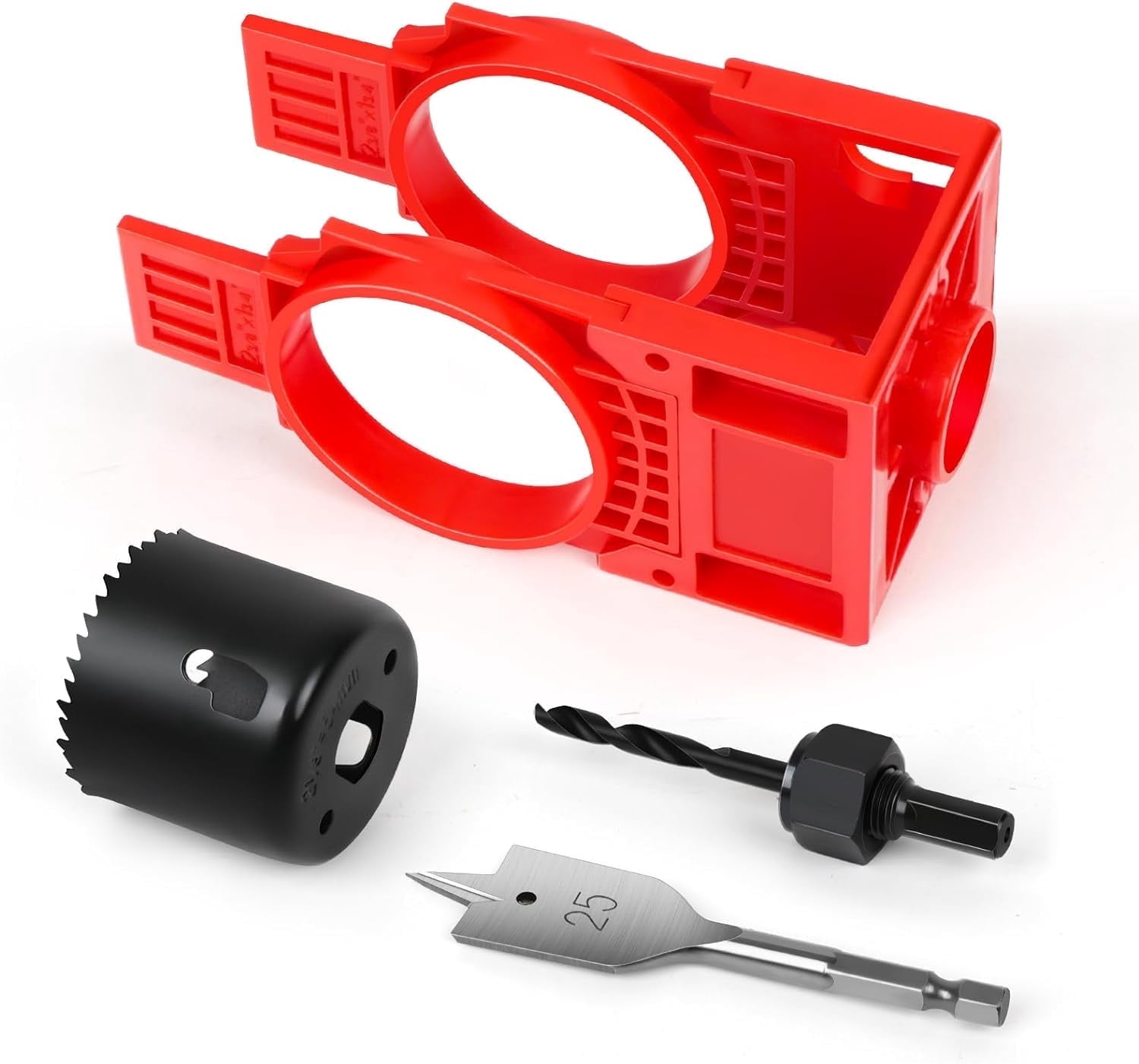 Door Lock Installation Kit, Door Hole Drilling Kit for Deadbolts and Locksets with Guide Template, Door Lock Hole Saw Door Knob Installation Kit
