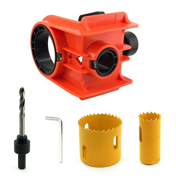 Door Lock Installation Kit,Door Lock Jig for Metal or Wood Doors,Hole Saw Kit for Easy Lockset Installation Orange,1 x Door Lock Installation Kit,Orange