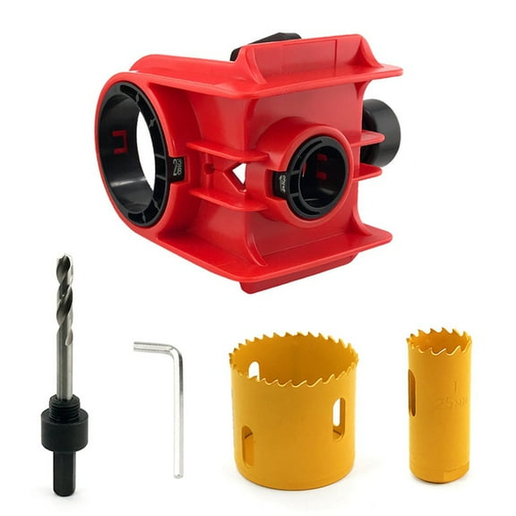 Door Lock Installation Kit,Door Lock Jig for Metal or Wood Doors,Hole Saw Kit for Easy Lockset Installation Red